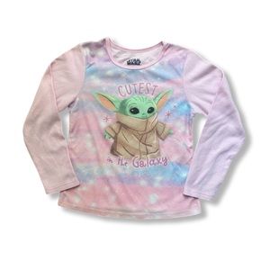 Star Wars Baby YODA Light Pink Pajama Top Size:7/8